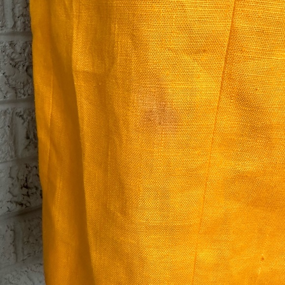 Vintage 90s Liz Claiborne Yellow Linen Double-breasted dress: size 12 - Picture 6 of 7